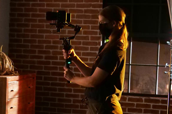 DP Carissa Dorson operates a BS1H on a DJI Ronin S2 gimbal