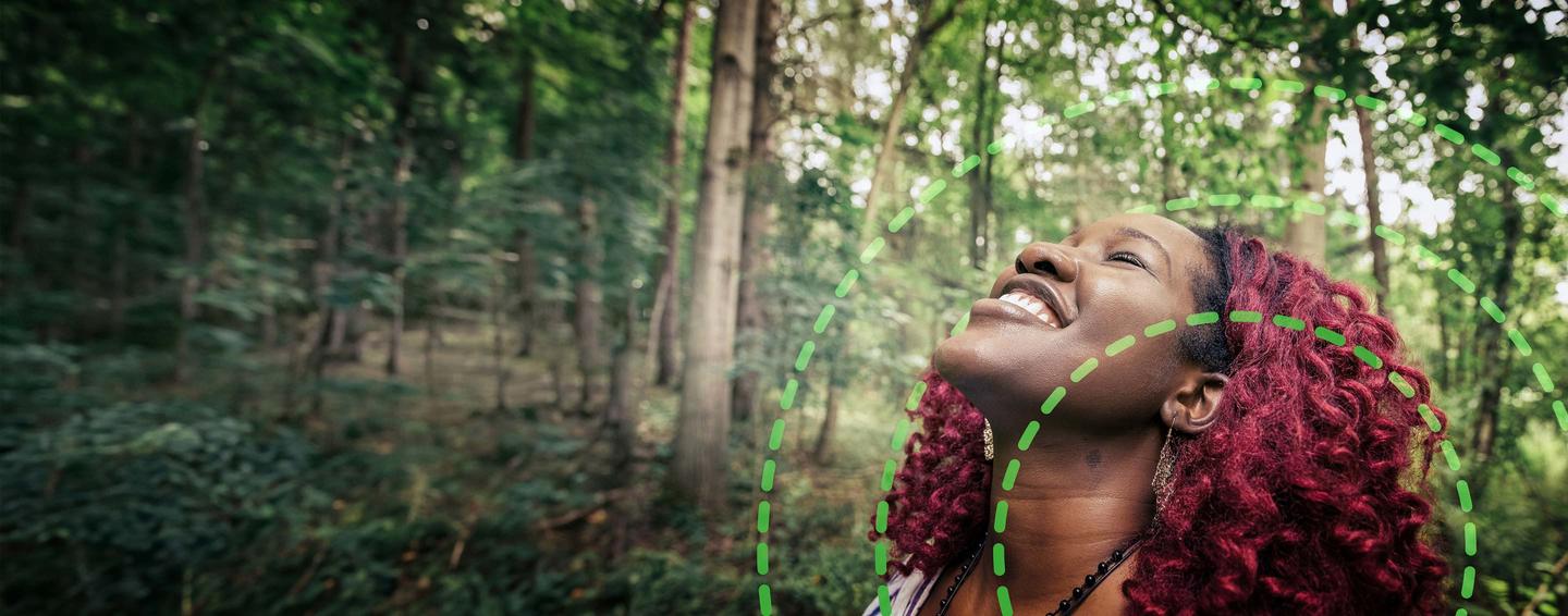 Lady in a forest