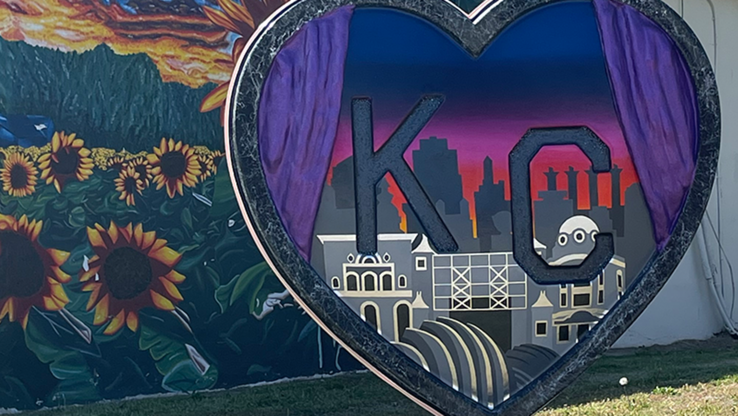 An art installation from Kansas City's 2023 Parade of Hearts