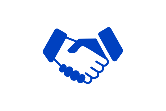 Blue icon handshake